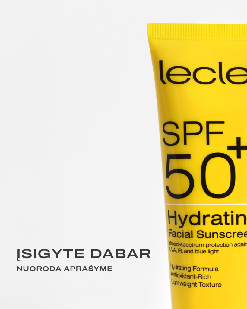 Apsaugos nuo saulės kremas veidui Lecler SPF 50+ Hydrating Facial Sunscreen